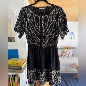 Alice & Olivia Black and White Embroidered Dress (M)